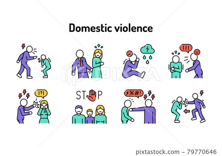 Violence against woman color icons set 3602741 Vector Art at Vecteezy