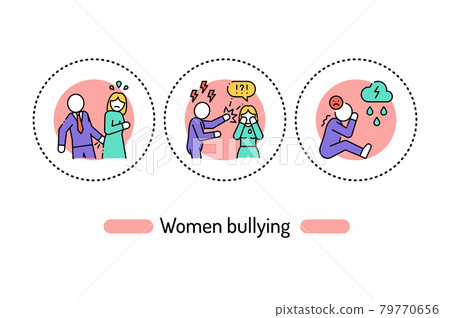 Women bullying color line icon. Family violence Pictogram for web page, mobile app, promo. Editable stroke. Women bullying color line icon. Family violence Pictogram for web page, mobile app, promo. Editable stroke. 79770656