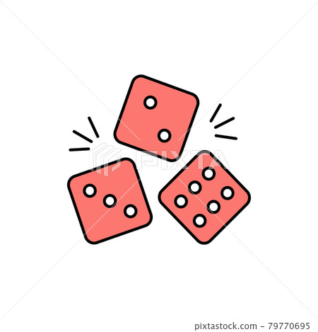 Dices olor line icon. Pictogram for web page, mobile app, promo. 79770695