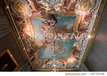 interiors of the Ca' Rezzonico palace, Venice, Italy 79770749