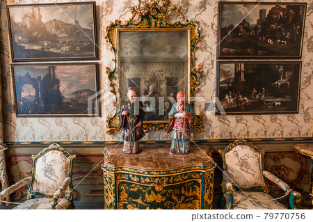 interiors of the Ca' Rezzonico palace, Venice, Italy interiors of the Ca' Rezzonico palace, Venice, Italy 79770756