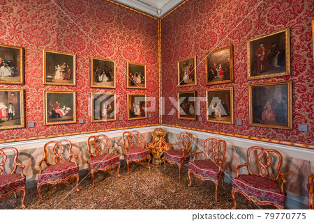 interiors of the Ca' Rezzonico palace, Venice, Italy 79770775