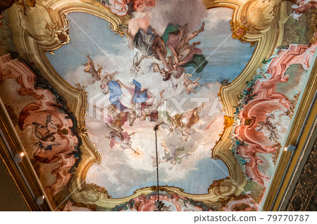 interiors of the Ca' Rezzonico palace, Venice, Italy 79770787