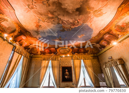 interiors of the Ca' Rezzonico palace, Venice, Italy 79770830