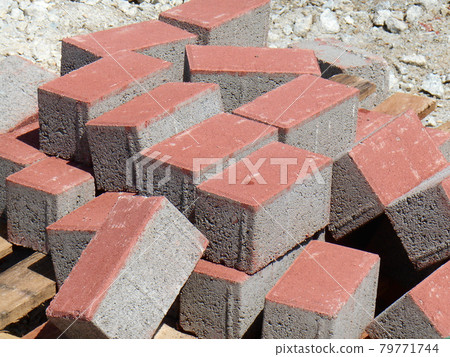 Precast concrete pavers stone like material used as finishes for vehicle road and pedestrian walkway. Precast concrete pavers stone like material used as finishes for vehicle road and pedestrian walkway. 79771744