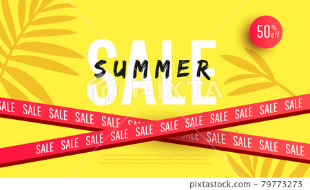 Summer sale banner template design vector illustration for seasonal offer, promotion, advertising. 79773273