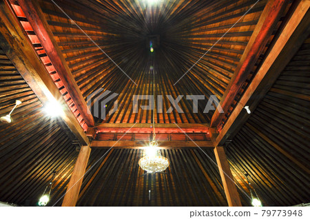 JOGJAKARTA, INDONESIA -JUNE 12, 2014: Interior of old Masjid Besar Mataram Kotagede, Jogjakarta Indonesia. According to history, the mosque was build on 1575. JOGJAKARTA, INDONESIA -JUNE 12, 2014: Interior of old Masjid Besar Mataram Kotagede, Jogjakarta Indonesia. According to history, the mosque was build on 1575. 79773948