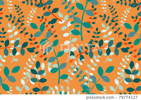 Delicate greenery element vector pattern 79774127