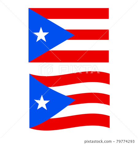 Puerto Rico Flag. National flag of Puerto rico sign. Waving Flag of Puerto Rico symbol. flat style. 79774293