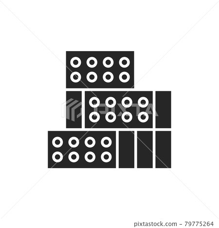 Stack brick color line icon. Pictogram for web page, mobile app, promo. Stack brick color line icon. Pictogram for web page, mobile app, promo. 79775264