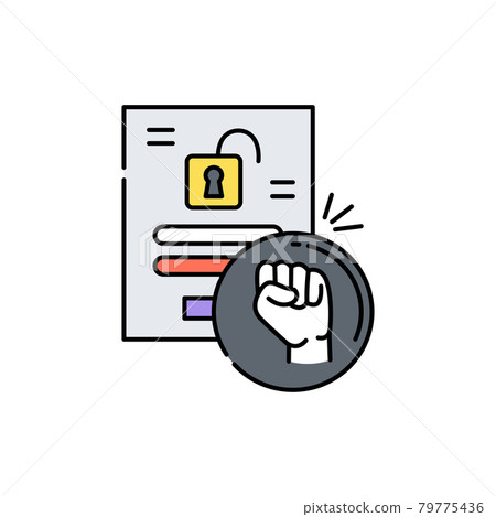 Brute force olor line icon. Pictogram for web page, mobile app, promo. 79775436