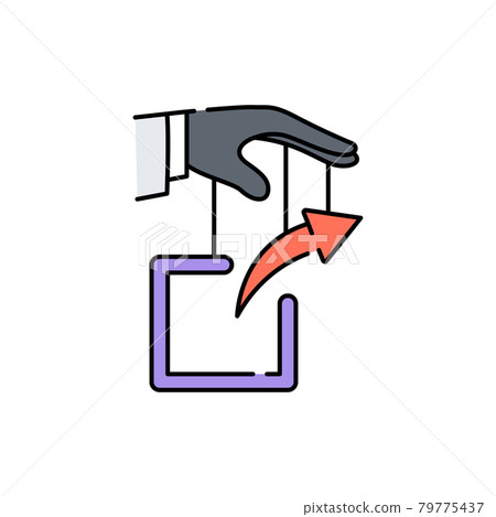 Link manipulation olor line icon. Pictogram for web page, mobile app, promo. Link manipulation olor line icon. Pictogram for web page, mobile app, promo. 79775437
