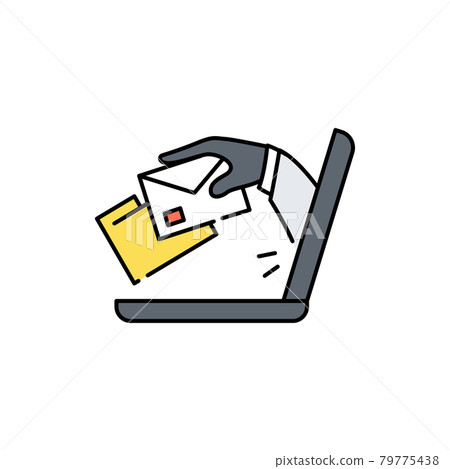 Cybercrime olor line icon. Pictogram for web page, mobile app, promo. Cybercrime olor line icon. Pictogram for web page, mobile app, promo. 79775438