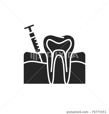 Teeth analgesia color line icon. Pictogram for web page, mobile app, promo. 79775451