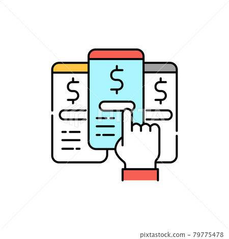 Choice of tariff plan color line icon. Pictogram for web page, mobile app 79775478
