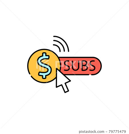 Paid subscription color line icon. Pictogram for web page, mobile app 79775479