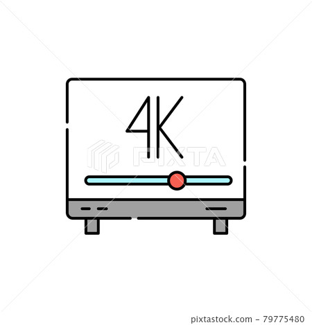 4k quality color line icon. Pictogram for web page, mobile app 4k quality color line icon. Pictogram for web page, mobile app 79775480
