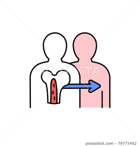 Bone marrow color line icon. Eating show. Autonomous sensory meridian response, sound waves as a symbol of enjoying sounds. Editable stroke. Bone marrow color line icon. Eating show. Autonomous sensory meridian response, sound waves as a symbol of enjoying sounds. Editable stroke. 79775482
