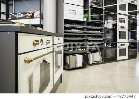 Electrical ovens, home appliances in the store.. Electrical ovens, home appliances in the store.. 79776447