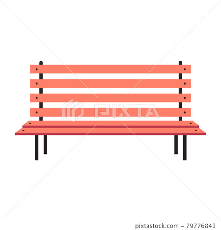 Park bench vector furniture illustration wooden city seat. City street icon park bench on brown color isolated white. Outdoor front view summer cartoon public seat icon architecture town element Park bench vector furniture illustration wooden city seat. City street icon park bench on brown color isolated white. Outdoor front view summer cartoon public seat icon architecture town element 79776841