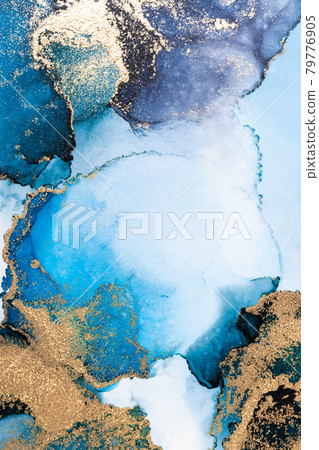 Luxury blue abstract background of marble liquid ink art painting on paper . Luxury blue abstract background of marble liquid ink art painting on paper . 79776905