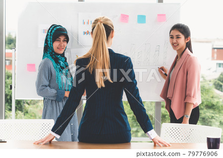 Multicultural working group in teamwork meeting. Multicultural working group in teamwork meeting. 79776906