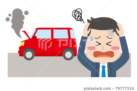 一位因意外而陷入困境的男性上班族 79777319