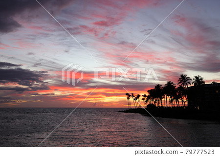 Beautiful sunset on the Big Island, Kohala Coast, Waikoloa Beautiful sunset on the Big Island, Kohala Coast, Waikoloa 79777523