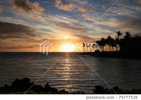 Beautiful sunset on the Big Island, Kohala Coast, Waikoloa Beautiful sunset on the Big Island, Kohala Coast, Waikoloa 79777526