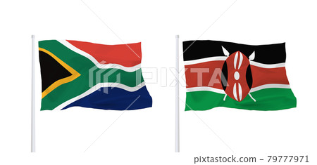 Flags of South Africa and Kenya 79777971
