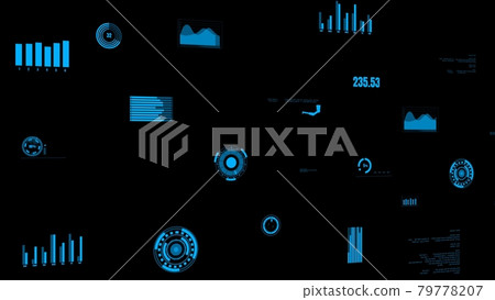 Visionary industry data dashboard presenting machine status 79778207