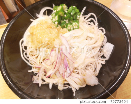Grated onion okra bukkake soba Grated onion okra bukkake soba 79778494
