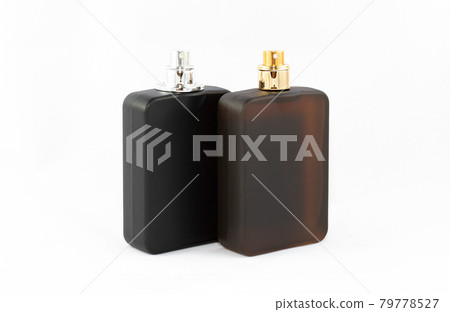 Two Matte Bottles of Perfume for Men on White Background 79778527