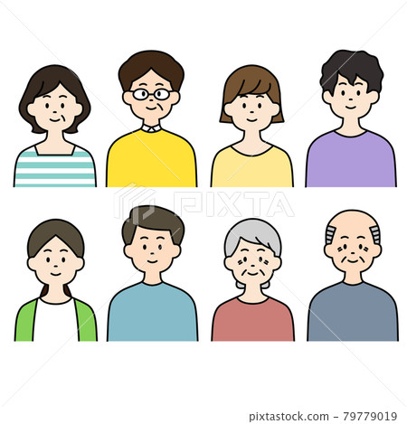 Color illustration of person Color illustration of person 79779019