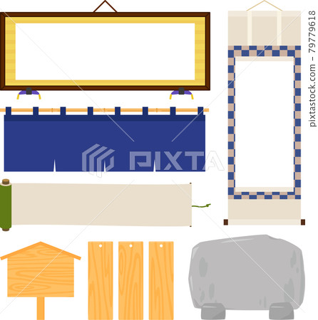 掛軸和額頭的背景素材 掛軸和額頭的背景素材 79779618