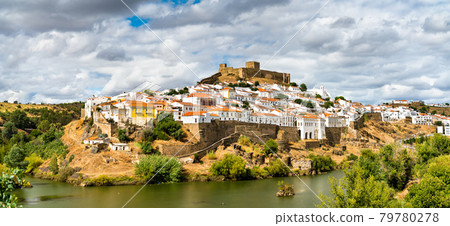 Mertola above the Guadiana River in Portugal 79780278