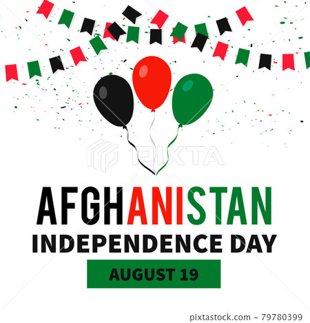 Afghanistan Independence Day typography poster. National holiday celebrated on August 19. Vector template for banner, greeting card, flyer 79780399