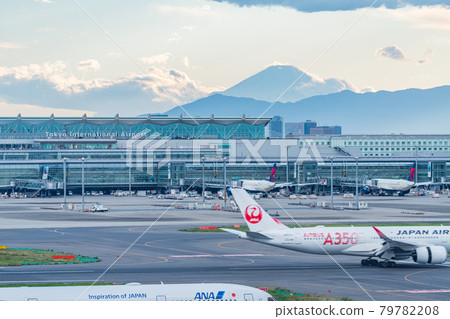 Airport Airplane Haneda Airport Takeoff 下午 Dusk Night Airline Engine Brake Terminal 1 Mt. Fuji 79782208