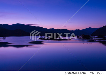 Akimoto lake in the morning glow Akimoto lake in the morning glow 79784536