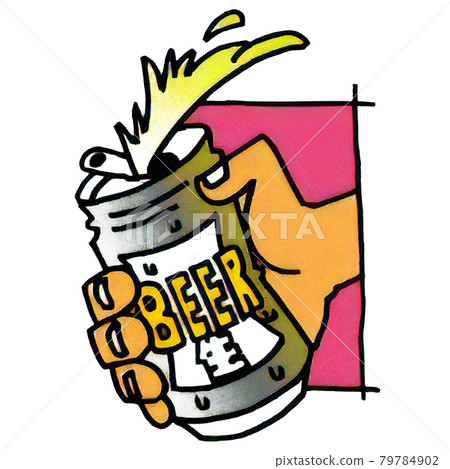 簡單和流行的罐裝啤酒的插圖 79784902