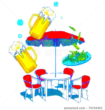 Image illustration of a simple beer garden Image illustration of a simple beer garden 79784903