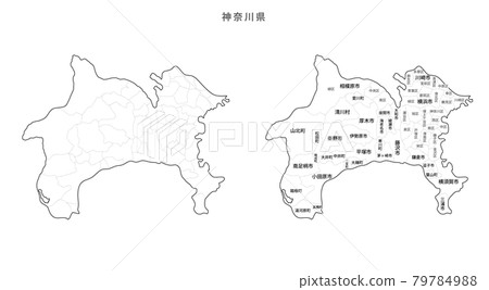 空白地圖-日本進入地區、城鎮和村莊-神奈川縣 空白地圖-日本進入地區、城鎮和村莊-神奈川縣 79784988