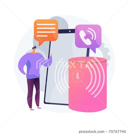 Hands-free phone calling abstract concept vector illustration. 79787740