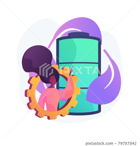 Eco battery abstract concept vector illustration. 79787842