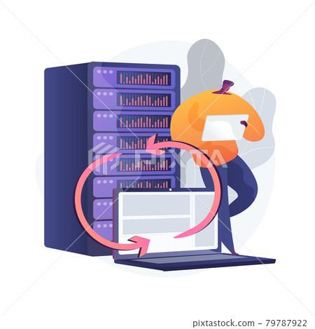Backup server abstract concept vector illustration. 79787922