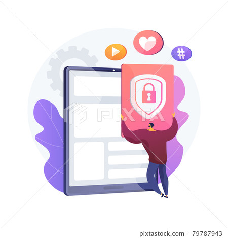 Media content control abstract concept vector illustration. 79787943