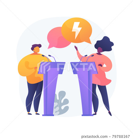 Debating club abstract concept vector illustration. Debating club abstract concept vector illustration. 79788167
