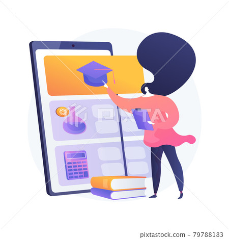 Online tutoring app and software abstract concept vector illustration. Online tutoring app and software abstract concept vector illustration. 79788183