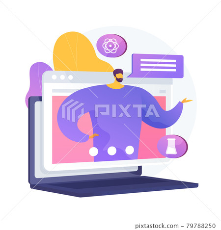 Chemistry online lessons vector concept metaphor. - Stock Illustration ...