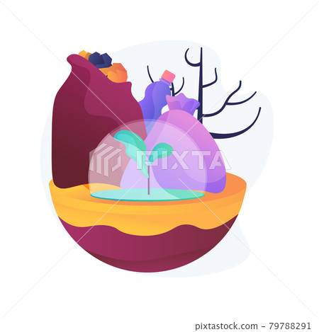 Soil pollution abstract concept vector illustration. 79788291